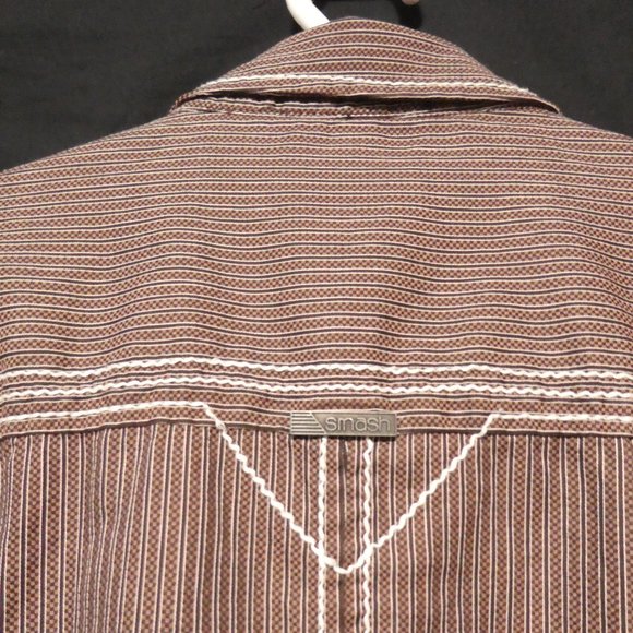 SMASH | 2 XL | Western Striped Button Down Casual Shirt | 100% Cotton | NWOT - Picture 13 of 16